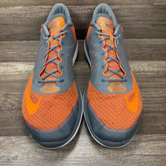 Nike FS Run Lite Run 2 Orange Gray Mens US Size 14 704914-014 Running Shoes - Picture 2 of 9